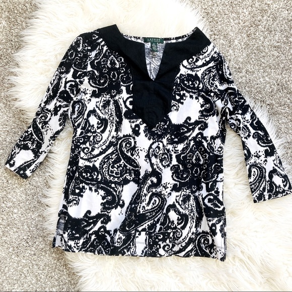 Lauren Ralph Lauren Tops - Ralph Lauren | Black & White Cotton Blouse